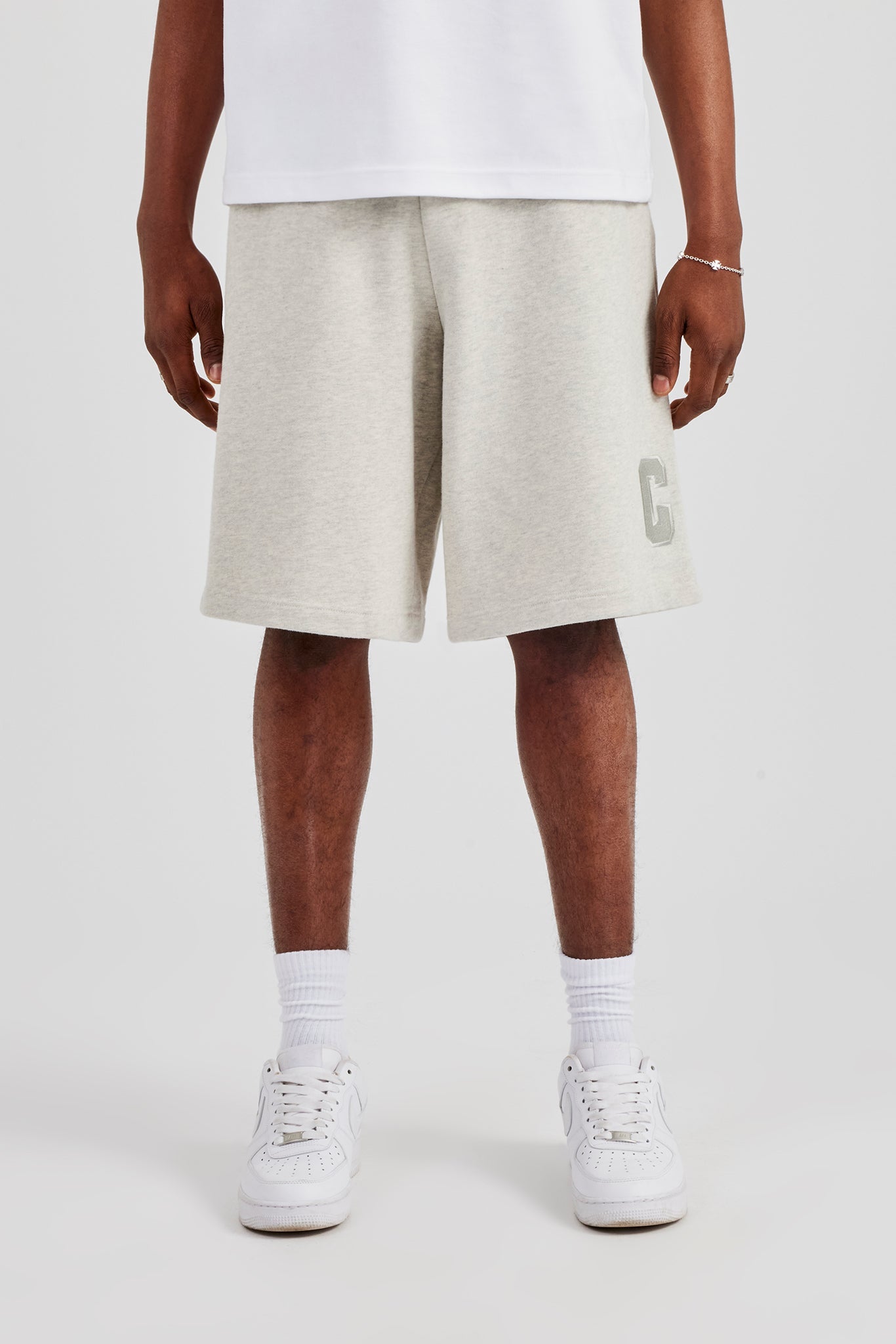 Embroidered C Jort - Ash Grey